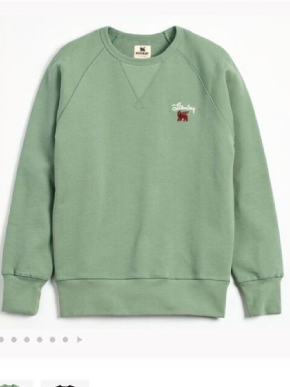 Stanley Soft Green Crewneck Sweatshirt with Embroidered logo